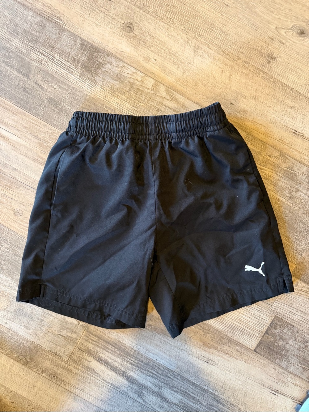 Puma Black Boy’s Athletic Shorts with White Logo